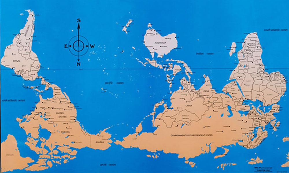 خريطة العالم صماء , معالم الخريطة للعالم